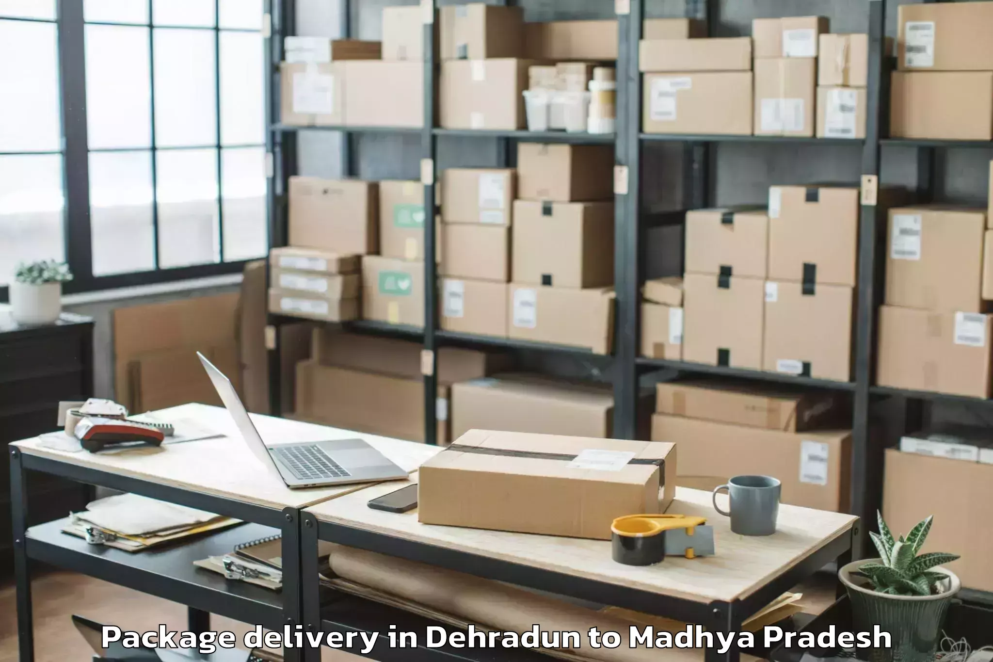 Quality Dehradun to Kukshi Package Delivery